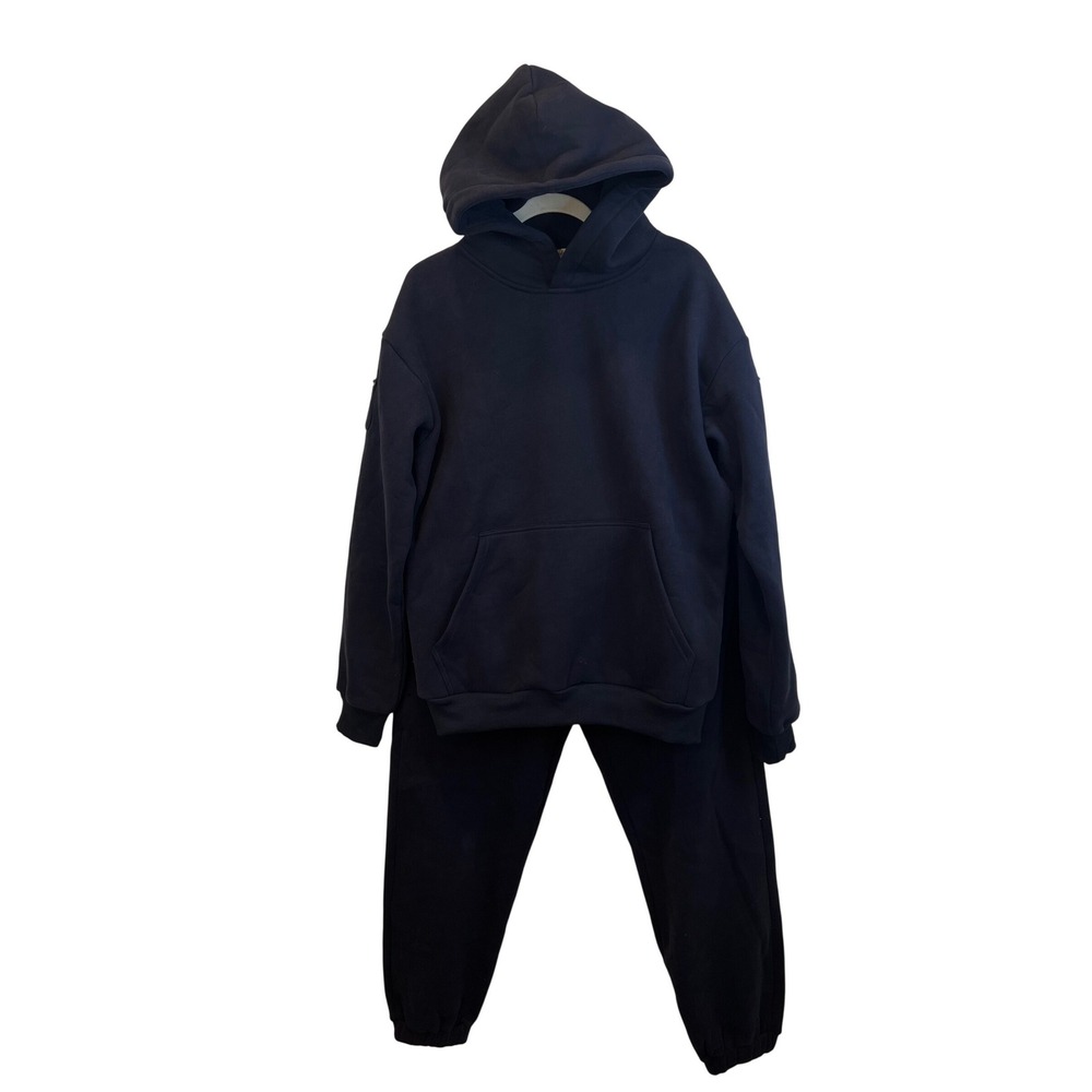 Comfrt Hoodie Jogger Set Unisex Small Navy Blue Fleece Sweatsuit